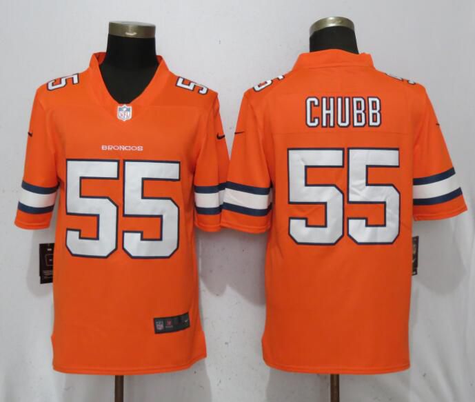 Men Denver Broncos #55 Chubb Navy Orange Color Rush Player Nike Limited NFL Jerseys